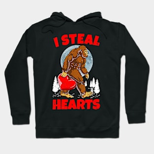 I Steal Heart Love Bigfoot Sasquatch Valentine_s Day Hoodie